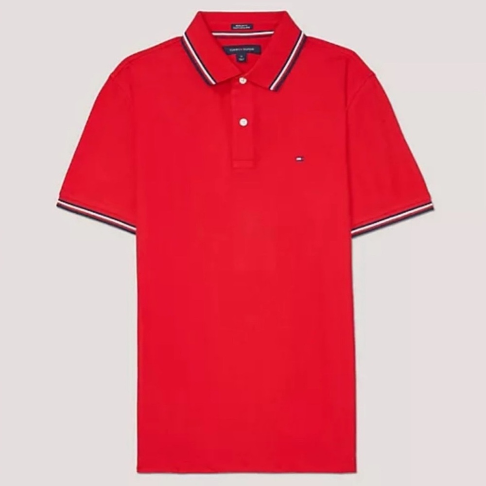 TOMMY HILFIGER 
REGULAR FIT SOLID
PERFORMANCE RED POLO MENS SIZE XL‎